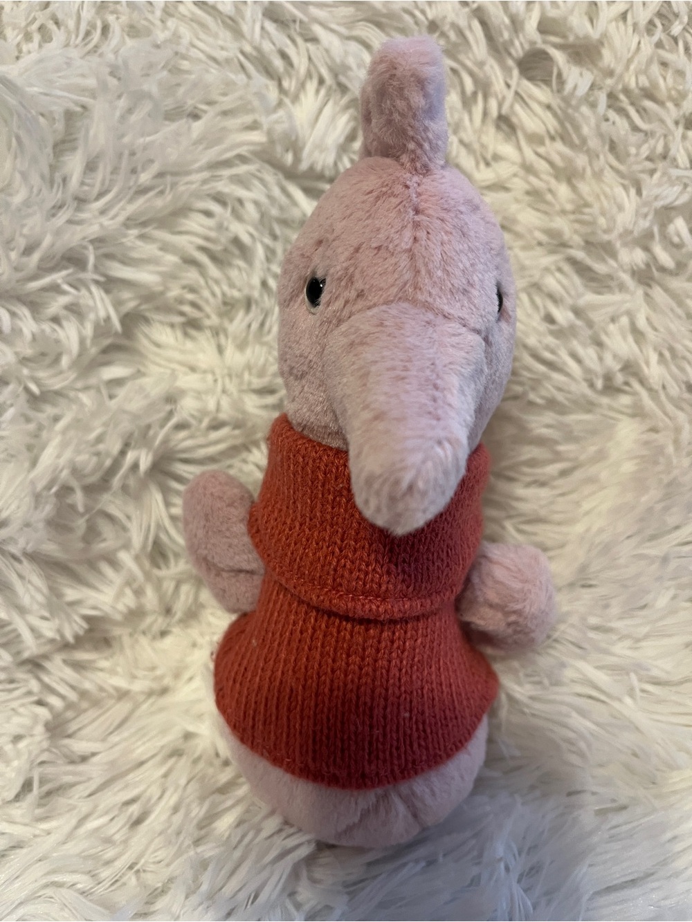 Jellycat Pink Cozy Plush with Coral Knit Sweater